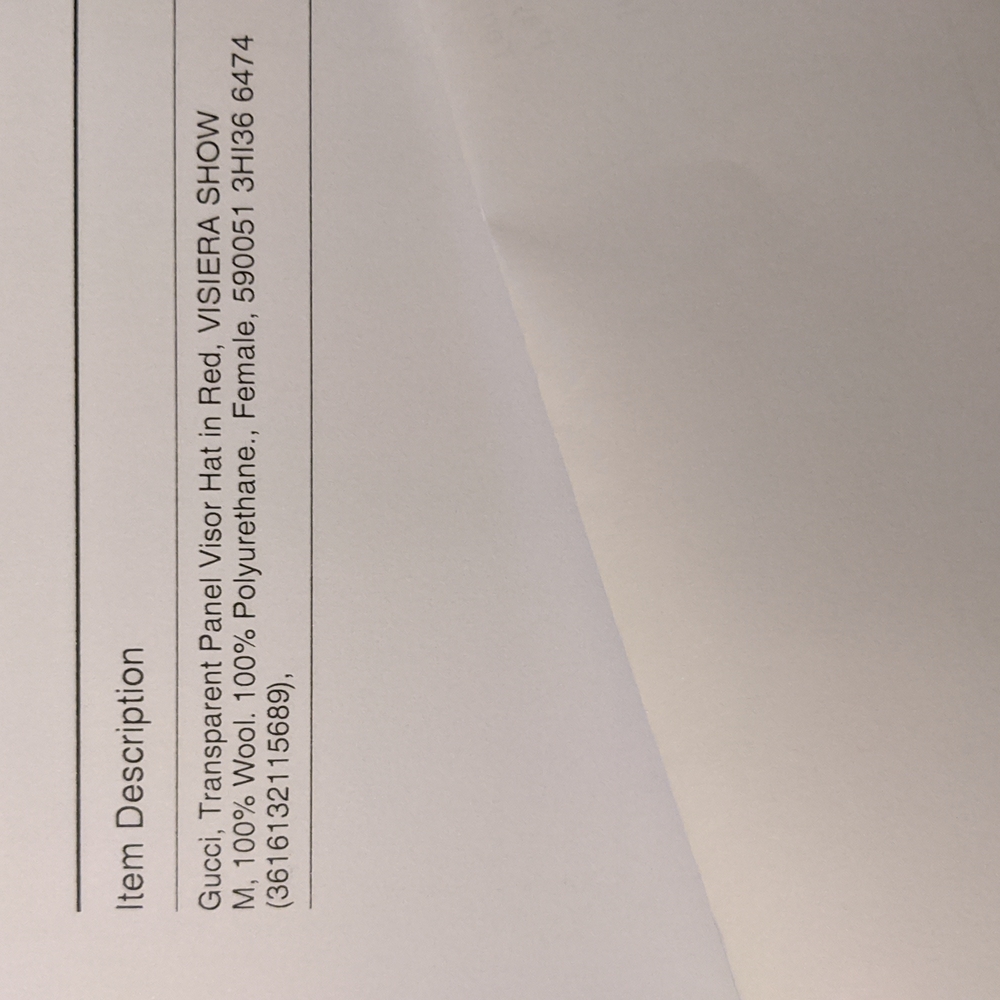 Gucci Transparent Panel Visor Hat Red Visiera Show - image 6